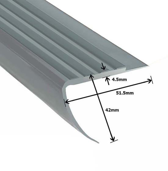 IBOWZ Traprand Neuzen Trim Traprand Neuzen, Rubber Tapijt Rand Trim Overgang Strips/Stap Rand Neus Protector Antislip Veiligheid, Brede 5cm Trapdoppen, Geel, Zilver, Zwart, Bruin
