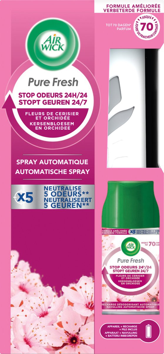 Air Wick Freshmatic Automatische Spray Luchtverfrisser - Kersenbloesem en Orchidee - Starter Kit