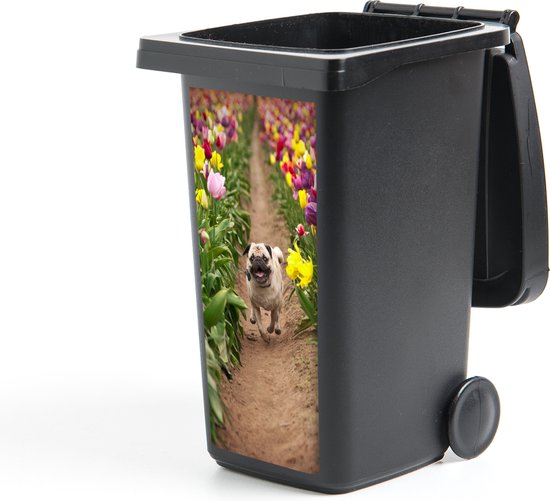 Container sticker Bloemen - Tulpen - Hond - 44x98 cm - Kliko sticker