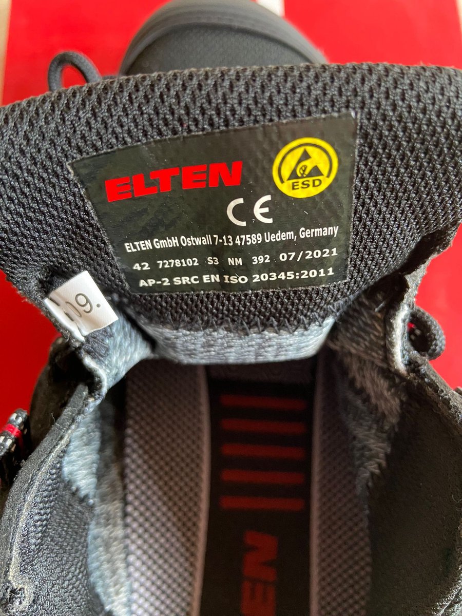 ELTEN Scarpe Antinfortunistiche Donna LENA S3 – Mid In Pelle, Nero/Blu, Puntale E Lamina In Acciaio, ESD, Taglia 41