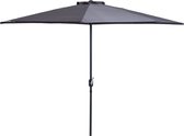 Outsunny parasol aluminium parasol de jardin parasol à manivelle parasol de marché demi-rond 2 couleurs 0X-WIPJ-2E8N