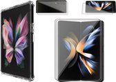 Hoesje geschikt voor Samsung Galaxy Z Fold 5 - 2x Screen Protector FlexGuard - Back Cover Case ShockGuard Transparant & Screenprotector