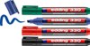 edding 330/4S permanent marker set - zwart, rood, blauw, groen - beitelpunt 1-5mm -gemaakt voor flipcharts - drukt niet door op papier