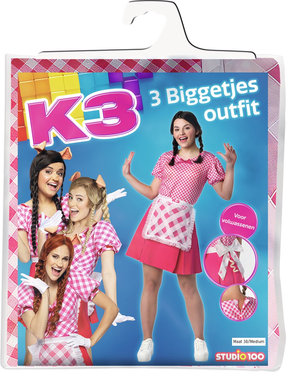 K3 verkleedkleding - verkleedjurk De 3 Biggetjes - voor volwassenen — afbeelding 2