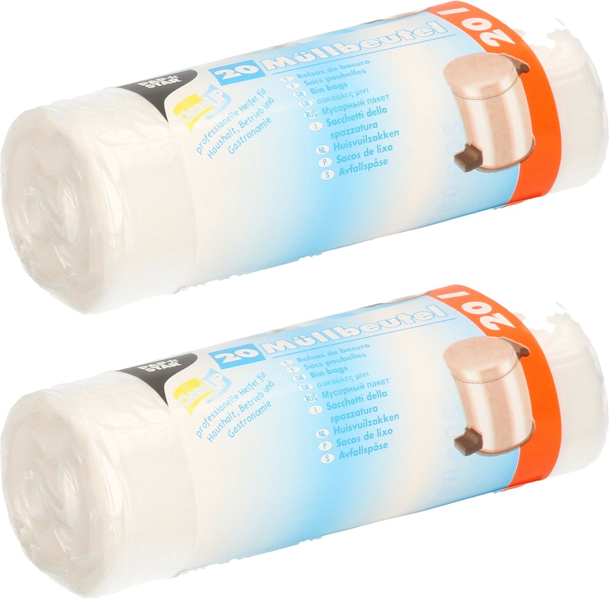 Goedkoopste Papstar 40x stuks afvalzakken/vuilniszakken - 20 liter - transparant - Prullenbak zakken