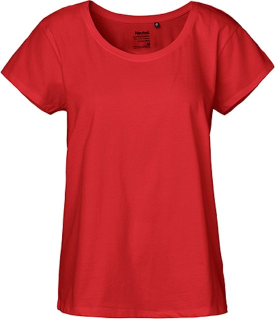 Ladies´ Loose Fit T-Shirt met ronde hals Red - L