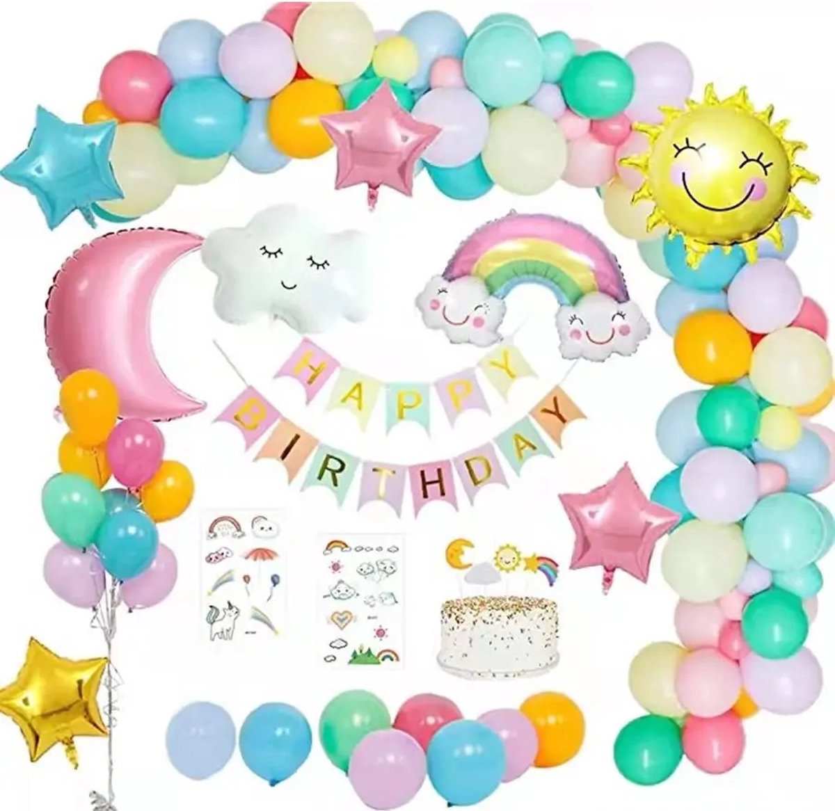 regenboog ballonnen met wolken | Stip Entertainment regenboog ballonnen met wolken | Stip Entertainment