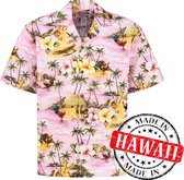 Hawaii Blouse - Shirt - Hemd - 100% Katoen - Overhemd Heren Korte Mouw - Made in Hawaii "Eiland Avonturen" Maat XXL