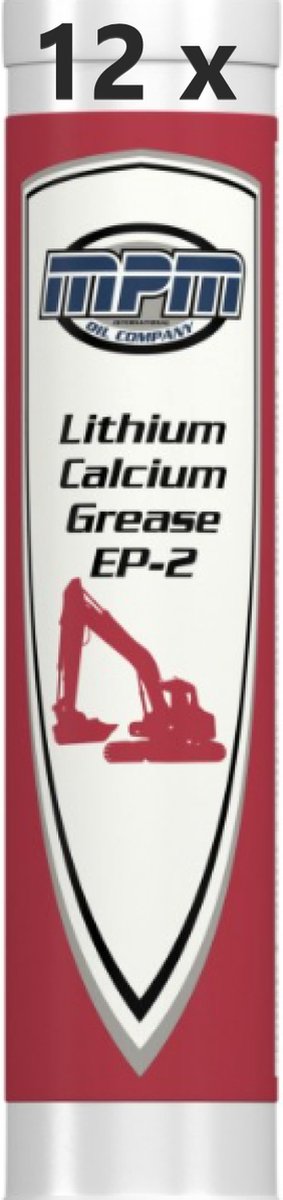 Vetpatroon met MPM lithium calcium grease ep2 smeervet - 12 stuks