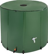 tectake® - Regenwatertank voor tuin en camping - Opvouwbare ton - Regenton met deksel en kraan, watertank, regenwateropvangbak, waterton - 750L - groen