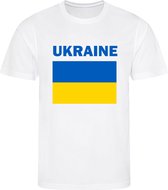 Oekraïne - Ukraine - Україна - T-shirt Wit - Voetbalshirt - Maat: 122/128 (S) - 7 - 8 jaar - Landen shirts
