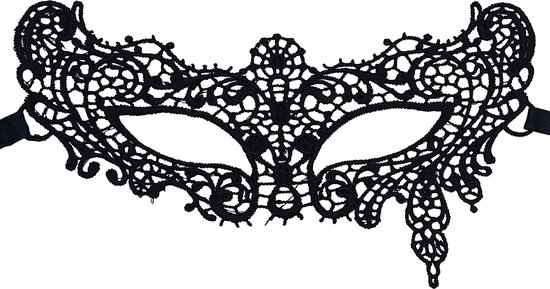 Miresa - Masker MM075 - Venetiaanse vlinder - Open oogmasker - Zwart kant