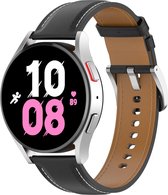 By Qubix - Samsung Galaxy Watch 5 Pro - 45mm - Bracelet en cuir de Luxe - Zwart - Bracelet de montre - bracelet smartwatch - bracelets