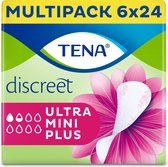 TENA Discreet Ultra Mini Plus inlegkruisjes - 6 x 24 stuks - voor urineverlies (incontinentie)