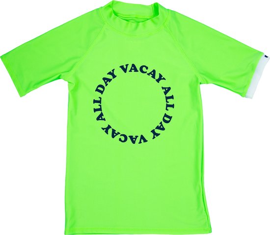JUJA - UV-Zwemshirt met korte mouwen voor kinderen - High Visual - UPF50+ - Vacay all day - Neon lime - maat 110-116cm