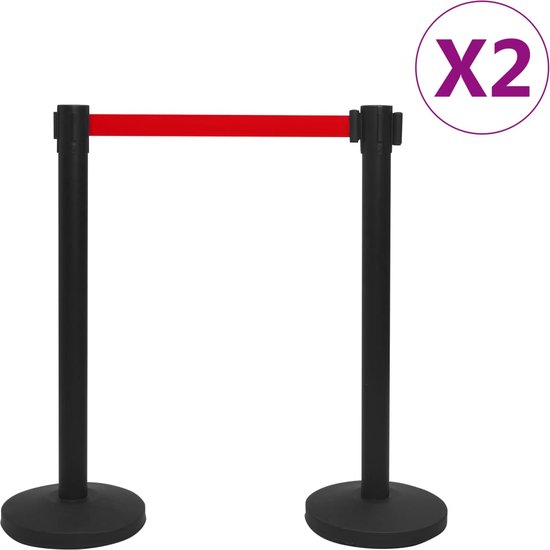 Foto: Vidaxl afzetpalen 4 st met banden ijzer zwart