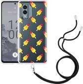 Cazy Hoesje met koord geschikt voor Nokia X30 Raketjes