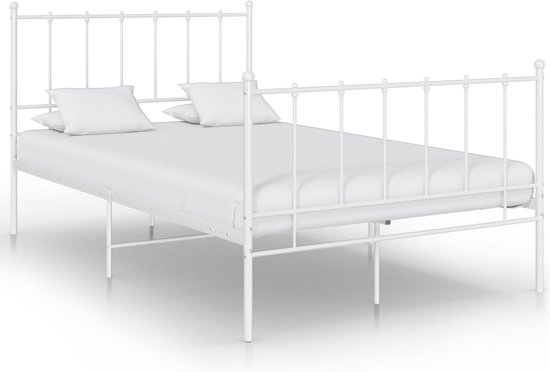 Cadre de lit métal blanc 120x200 cm