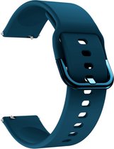 DrPhone Smartwatch 20mm Siliconen Band - Horlogeband – Metalen gesp – Indigo - Geschikt voor o.a Galaxy Watch 4 44mm/40mm/ Galaxy Watch 4 42mm /Galaxy Watch 3 41mm / Galaxy Watch 42mm etc
