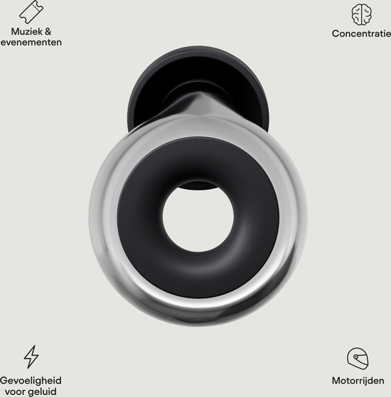 Loop Earplugs Experience Plus - premium oordoppen voor gehoorbescherming (18+5dB) in XS/S/M/L - ultra comfortabel - geschikt voor DJ's, muzikanten, concerten en concentratie - zilver - Loop