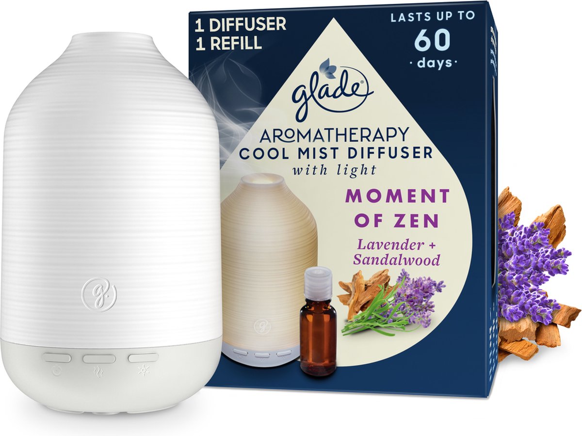 Glade - Aromatherapy Mist Diffuser - Starterpakket 1 houder + 1 navulling - Moment of Zen - 17,4ML