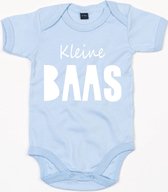 Baby Romper Kleine Baas - 3-6 Maanden - Dusty Blue - Rompertjes baby met tekst