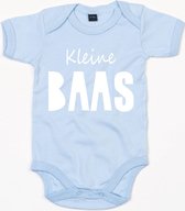 Baby Romper Kleine Baas - 6-12 Maanden - Dusty Blue - Rompertjes baby met tekst