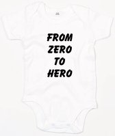 Baby Romper From Zero To Hero - 12-18 Maanden - Wit - Rompertjes baby met tekst