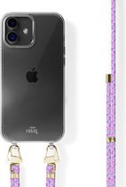 xoxo Wildhearts Purple Fever siliconen hoesje - Geschikt voor iPhone 11 Pro - Hoesje met koord - telefoonkoord - Transparant hoesje - Paars koord