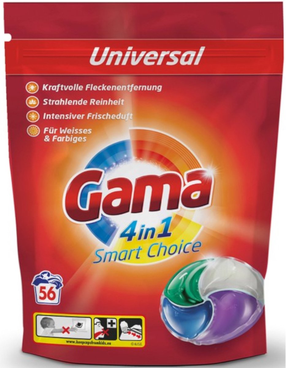 Gama wasmiddel washing pods 4in1 60 stuks Universal