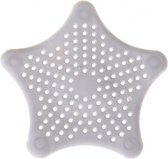 Doodadeals® Tapis de vidange de douche Star avec ventouses - Wit - En forme d'étoile - 14 cm - Crépine d'évier - Douche - Plastique - Applicable universellement - 1 pièce