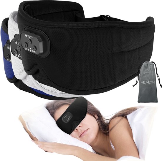 Health Bay® Slaapmasker bluetooth - Slaapmasker 3D - 20 ingebouwde White  noise... | bol.com