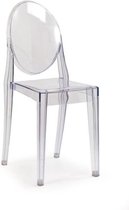 Chaise K89 incolore, parfaite pour une coiffeuse, salle à manger, moderne, scandinave