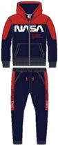 Nasa joggingpak / trainingspak / vrijetijdspak - Vest + Broek - blauw - rood - Maat 116 / 6 jaar