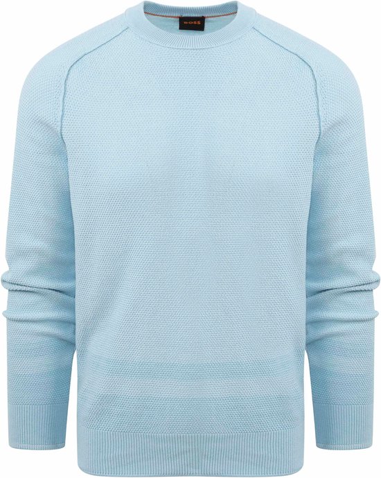 BOSS - Pullover Apok Lichtblauw - Heren - Maat XL - Slim-fit