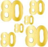 Decoratie 80 jaar goudkleurig 12 stuks - Verjaardag decoraties - Verjaardag versiering - 80 jaar decoraties - 80 jaar versiering