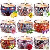OSHINE Geurkaars Aromatherapie Gift Set: 1pack Rose Large Size Natuurlijke Soja Wax Kaars 4.4 Oz Reizen Tin Geur ontspannen Stress Relief Aroma Thuis beste Gift voor Vrouwen