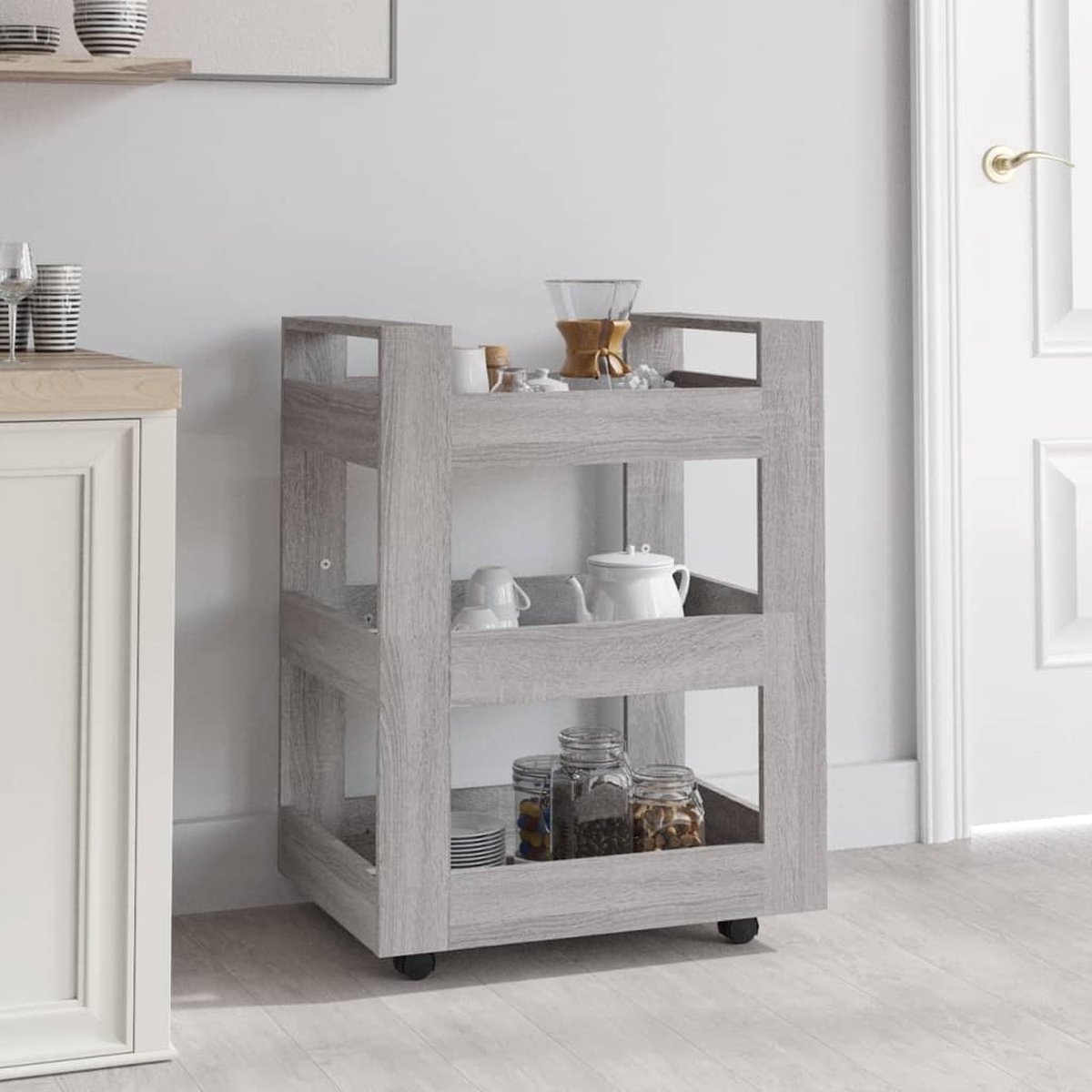vidaXL-Keukentrolley-60x45x80cm-bewerkt-hout-grijs-sonoma-eikenkleurig