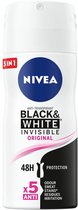 6x Nivea Deodorant Spray Invisible For Black & White ClearBlack & White 100 ml