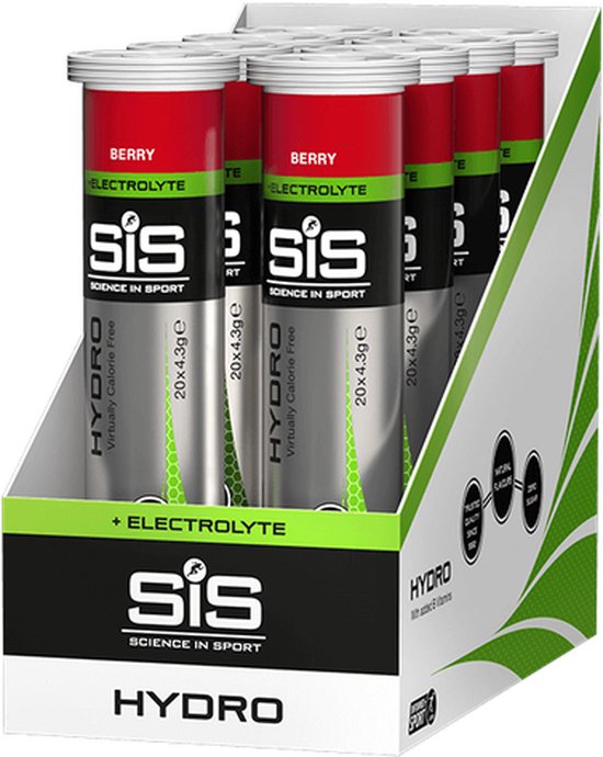 Science in Sport - SIS Go Hydro Bruistabletten - 300mg Elektrolyten - Berry Smaak - 8x20 (160) Tabletten voordeelverpakking van Science in Sport — afbeelding 2
