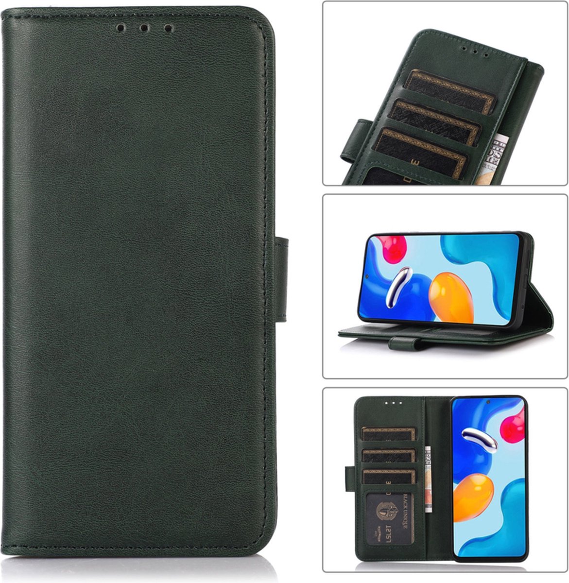 Luxe Boek-Etui Hoes geschikt voor Samsung Galaxy A54 Groen