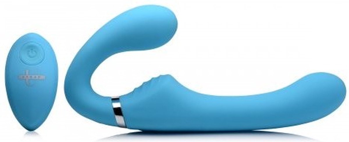 Strap U Mighty Rider Vibrerende Strapless Strap-On - Blauw