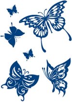 Temporary Tattoo Vlinders (8x11 cm) [Semi-Permanente Neptattoo - Tijdelijke tatoeage - Nep Fake Tattoos - Water overdraagbare festival sticker henna outfit tattoo - Glitter tattoo - Volwassenen Kinderen Jongen Meisje]