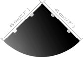 vidaXL - Hoekschappen - 2 - st - met - chromen - dragers - 45x45 - cm - glas - zwart