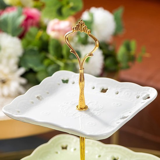 Elinala Afternoon Theestands, Cake Stand, 3 Tier Verwijderbare Multifunctionele Plastic Party Service Display Stand voor Desserts Cupcakes Fruit Brood (Roze, Lichtgewicht Plastic Materiaal, Koop Zorgvuldig