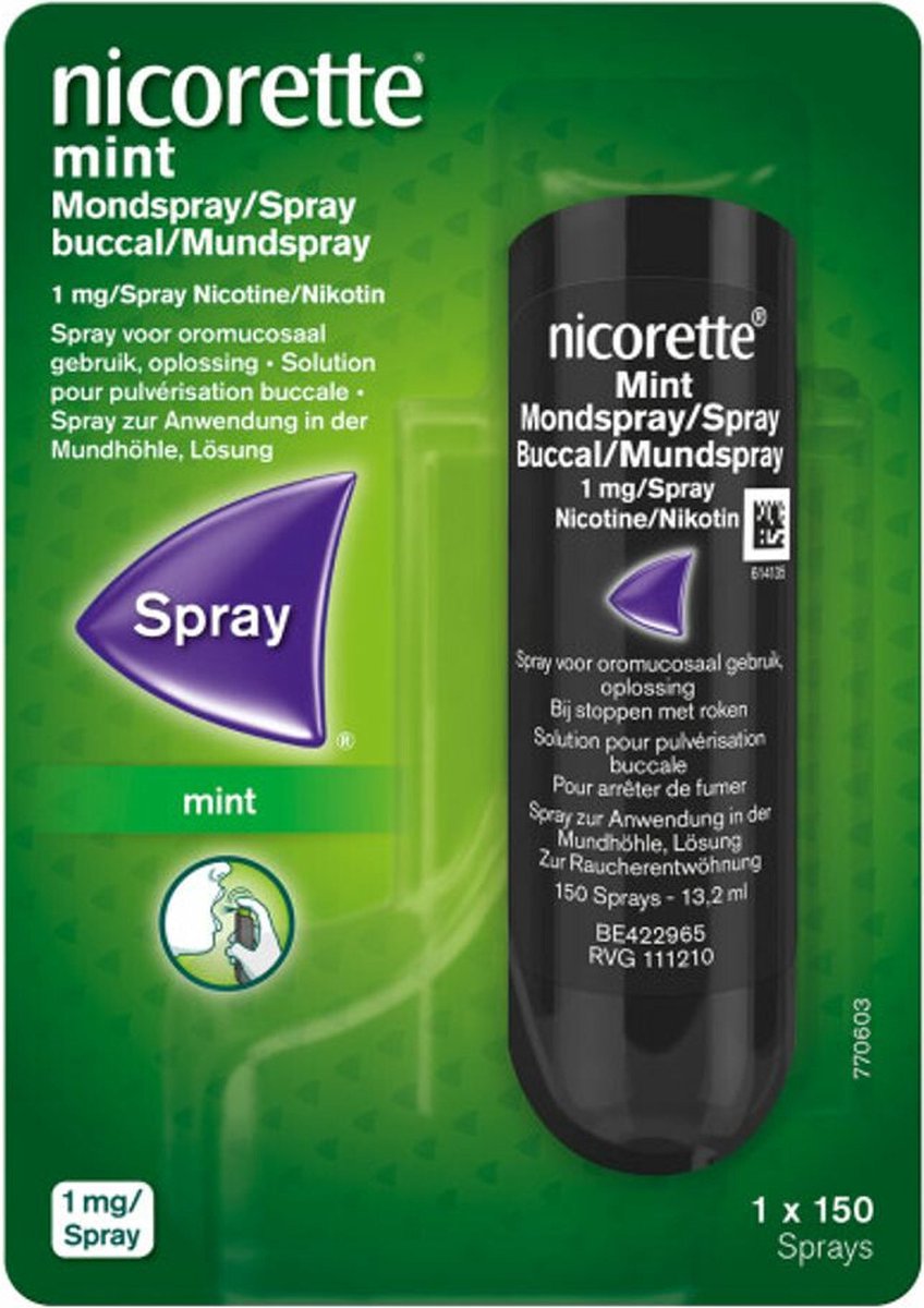 Goedkoopste Nicorette Mint Mondspray 1mg - 2 x 150 sprays