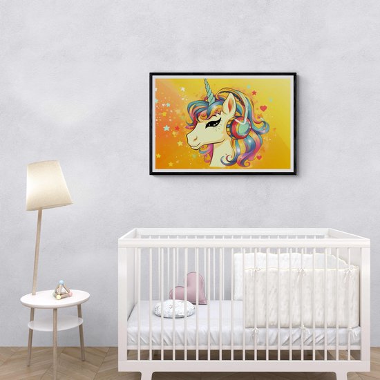 Licorne Poster | Affiche pour enfants | Affiche bébé | Affiche de pépinière | Affiche de la maternelle | affiche de Unicorn | Décoration d'intérieur | 71x51cm | Convient pour Cadres