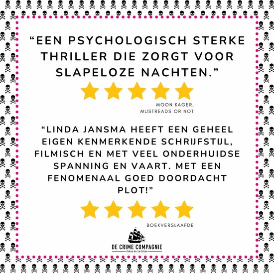 Boekrecensies voor 'De Crime Compagnie' met sterren en schedels. Tekst in het Nederlands.