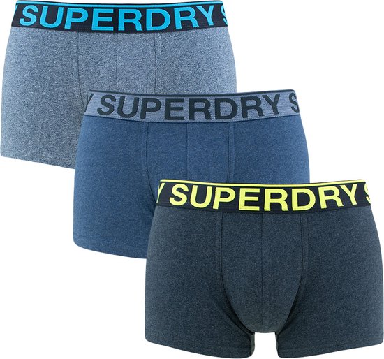 Superdry 3P boxer trunks basic blauw - L