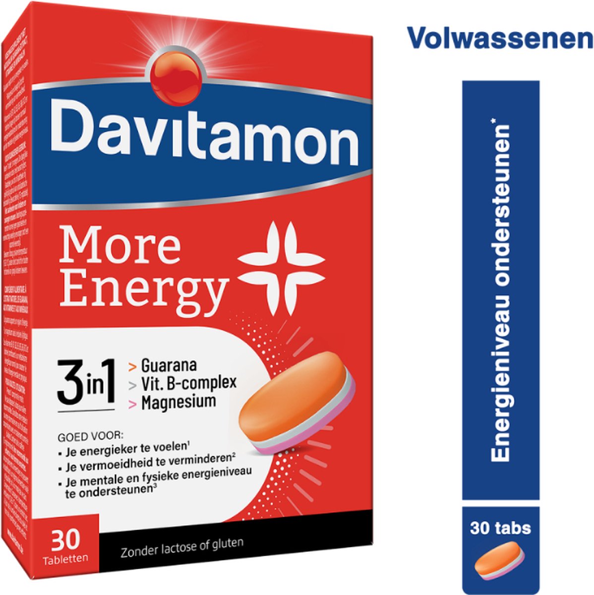 Goedkoopste Davitamon® More Energy 3-In-1 30 Tab Energie Mentaal En Fysiek, Bij Vermoeidheid